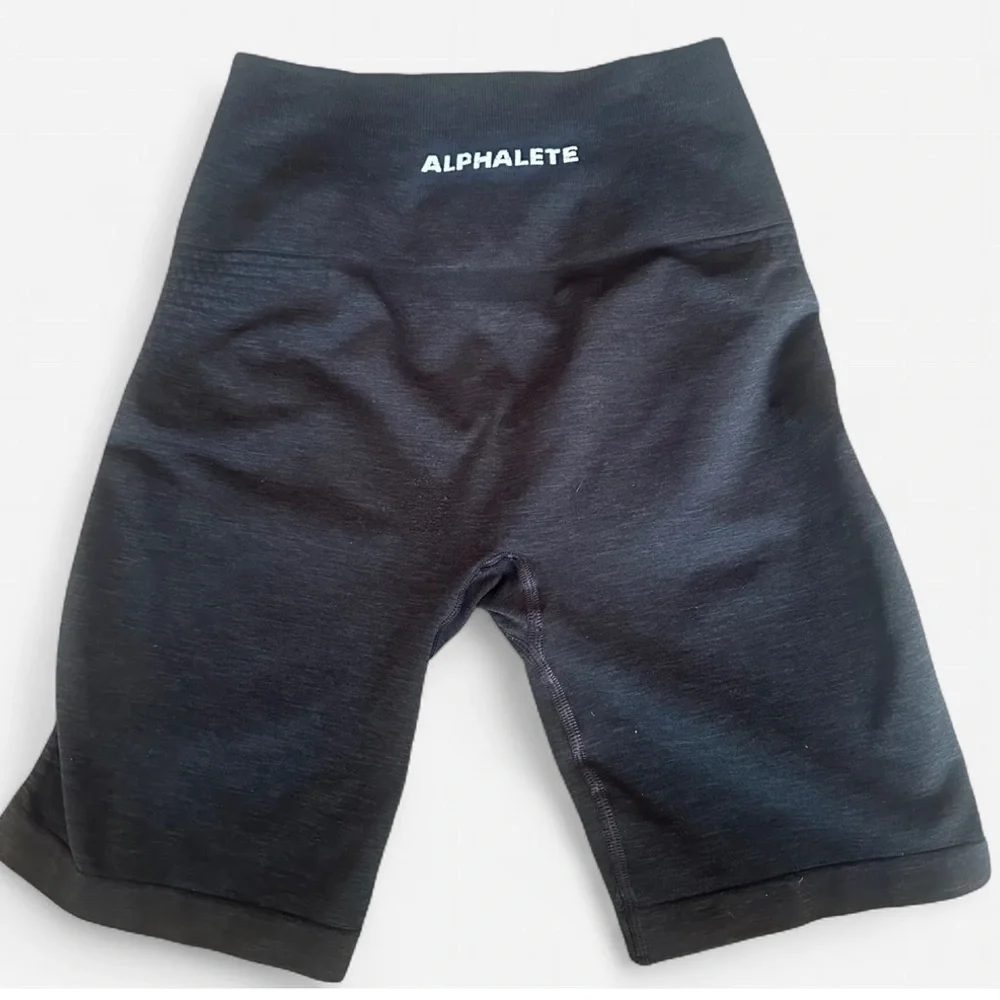 Alphalete Halo Seamless Shorts Longer Biker Graphite Gray Women’s Sz S